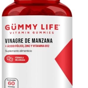 Gummy Life - Gomitas de Vinagre de Manzana con Ácido Fólico, Zinc, Vitamina B12 y Canela, Sin Gluten y Veganas